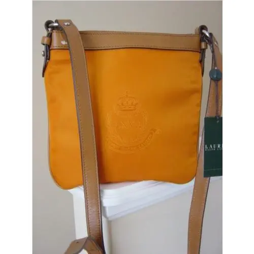 Weymouth Flat Orange Nylon Crossbody Shoulder Bag by Ralph Lauren