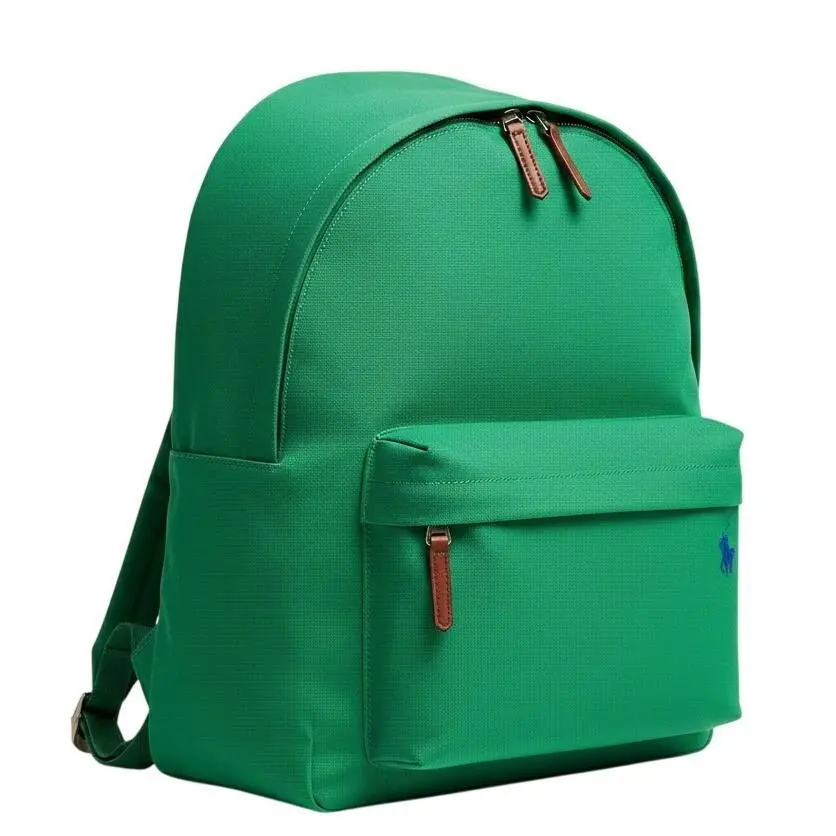 Polo  Canvas Backpack Green Classic Polo Pony Logo School Work Nwot by Ralph Lauren