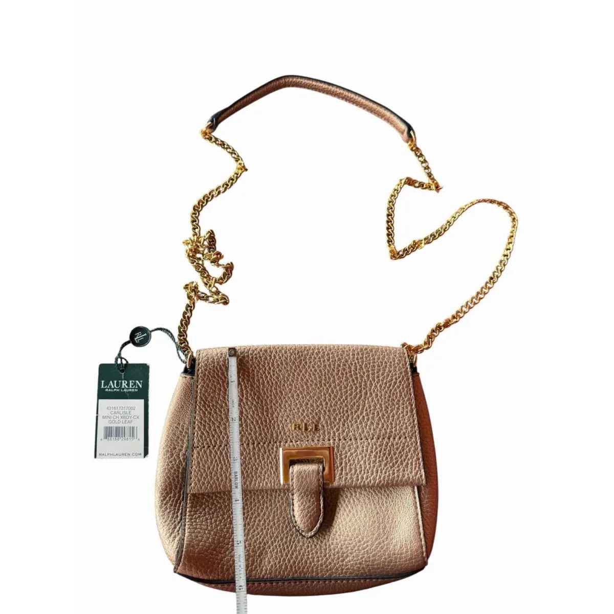 Lauren  Carlisle Mini Abree Crossbody Bag Metallic Gold Cha by Ralph Lauren