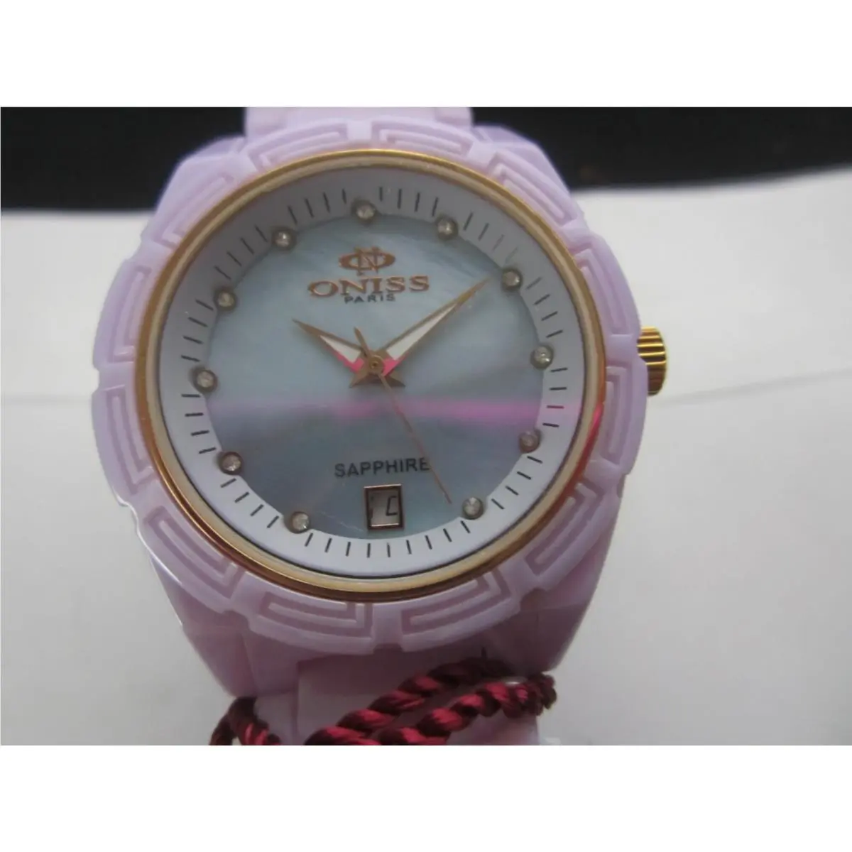 Lady`s Watch Quartz All Ceramic Mop Dial Sapphire ON609-LRG by Oniss