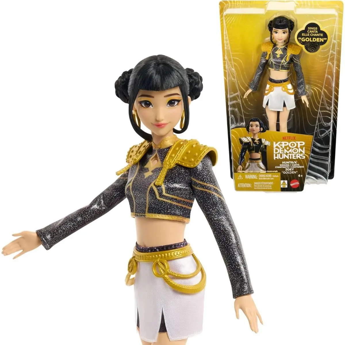 Mattel Kpop Demon Hunters Huntr/x Zoey “golden” Singing Doll Wearing Removable