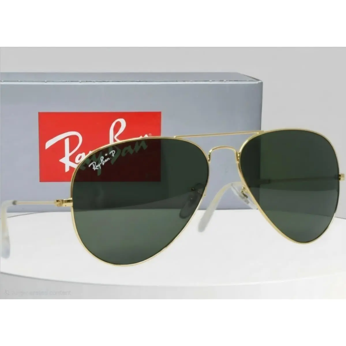 Ray Ban Aviator Large Metal Gold/green Polarized RB3025 001/58 55 Sunglasses by Ray-Ban