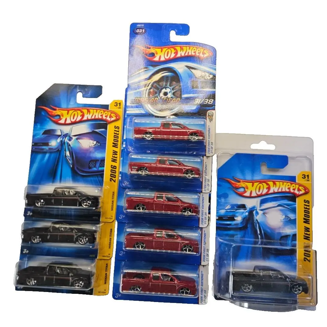 9 Hot Wheels Nissan Titan 2006 Models 31/38 031/223 Black Red + Wheel Variat