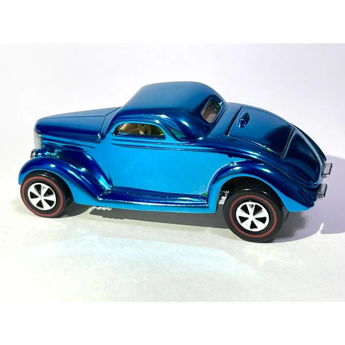 Custom Made Hot Wheels ‘36 Ford Coupe - Redline Chrome Ice Blue ⭐ ⭐