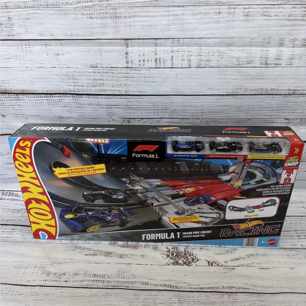 Hot Wheels F1 Grand Prix Circuit Track Set w/ 3 Formula 1 Die-cast Cars 1:64