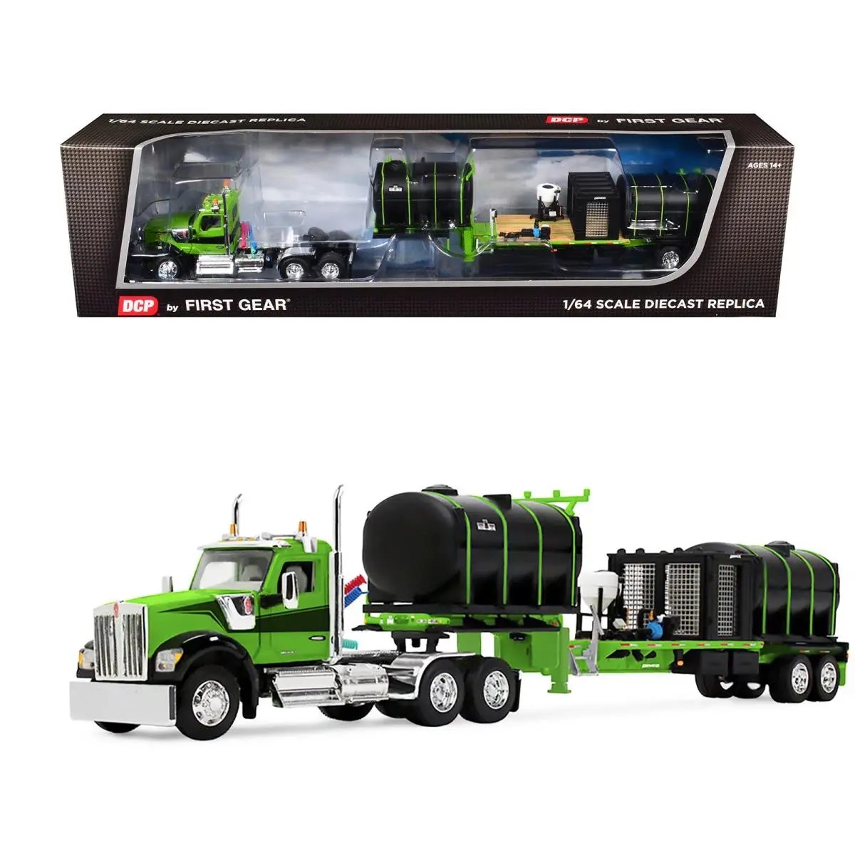 Kenworth W900 Day Cab with Demco 42ft Liquid Fertilizer Tender Trailer Green