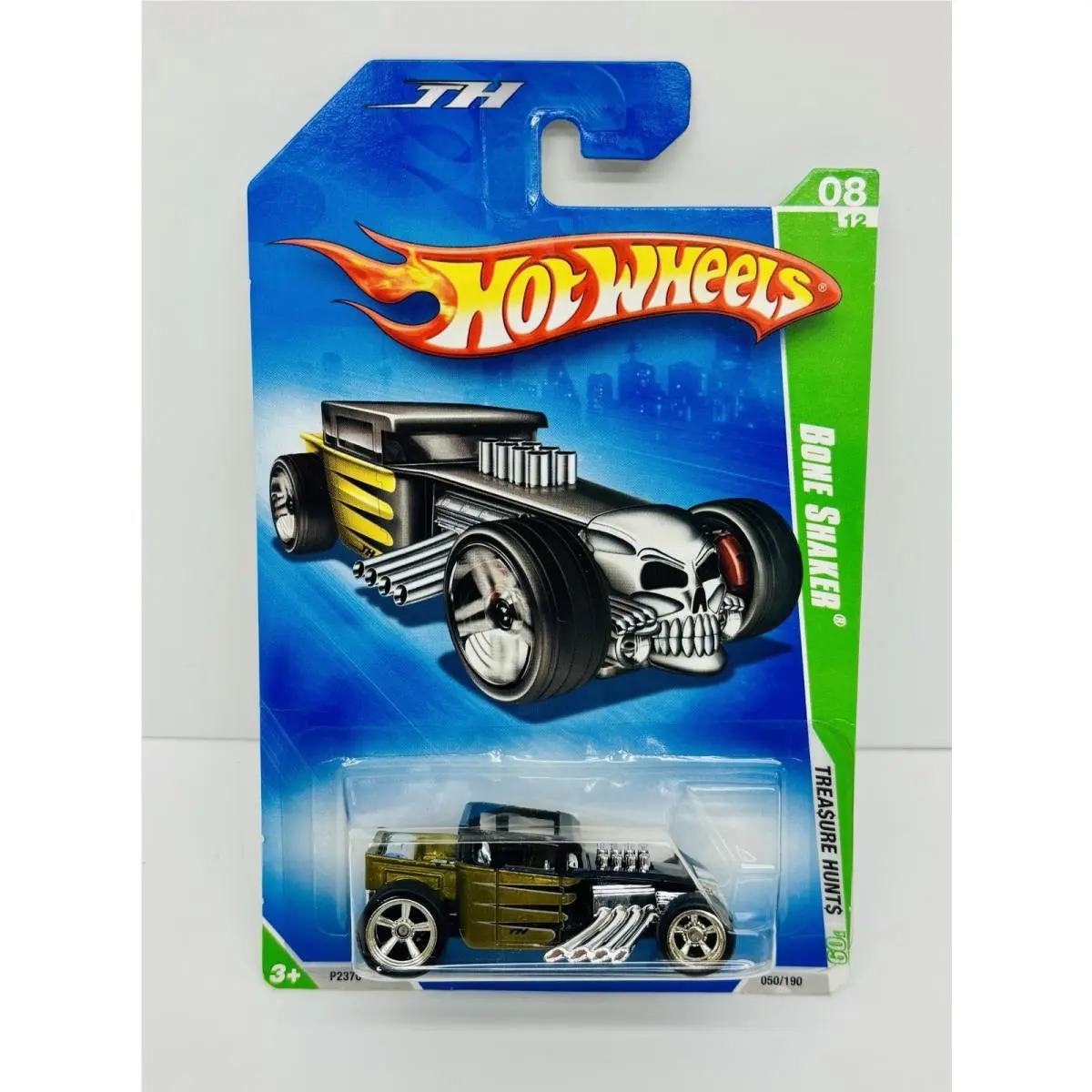 Hot Wheels Bone Shaker 2009 Super Treasure Hunt 8 of 12 w/ Protector Case
