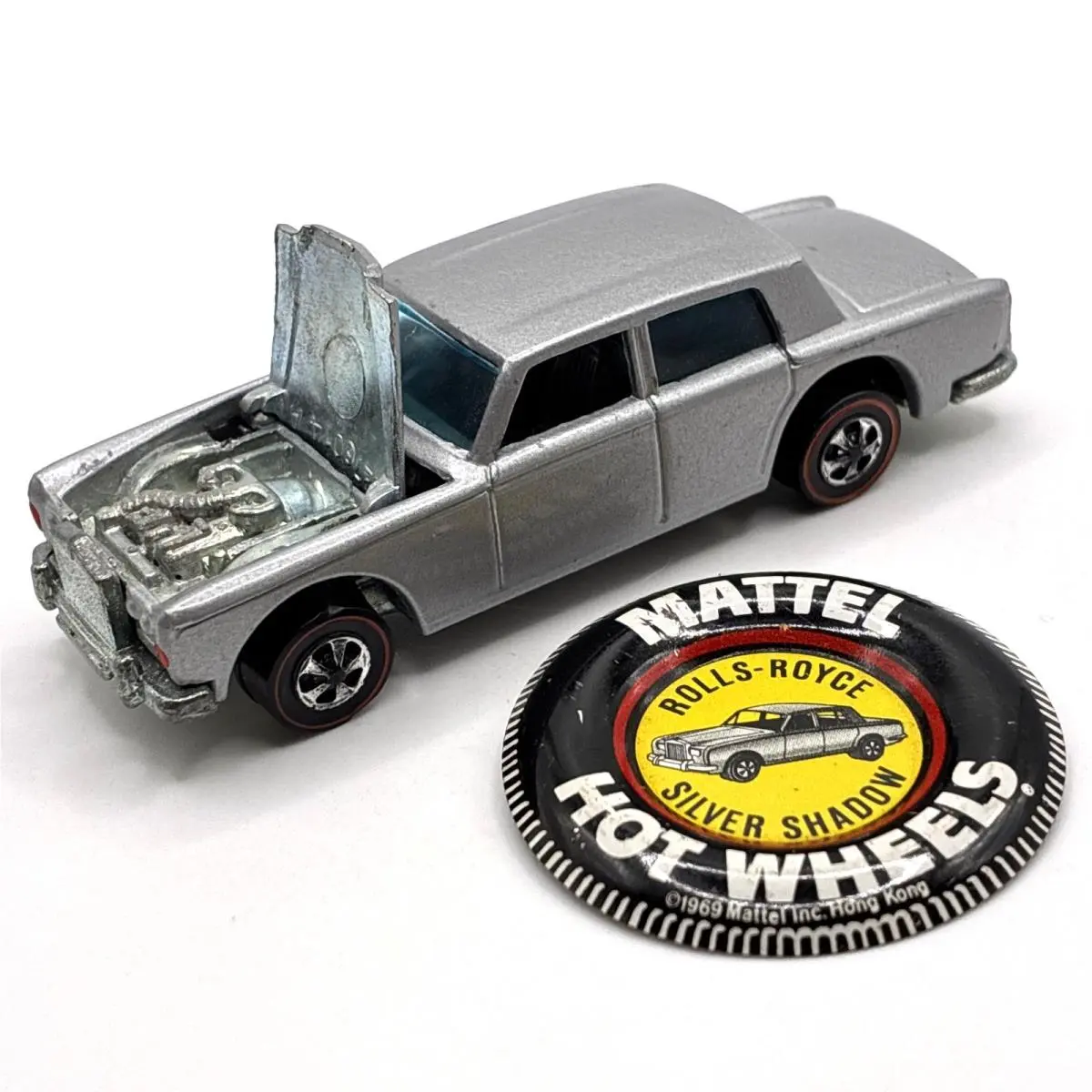 Hot Wheels Redline Rolls-royce Silver Shadow 1969 Gray - Hong Kong with Button