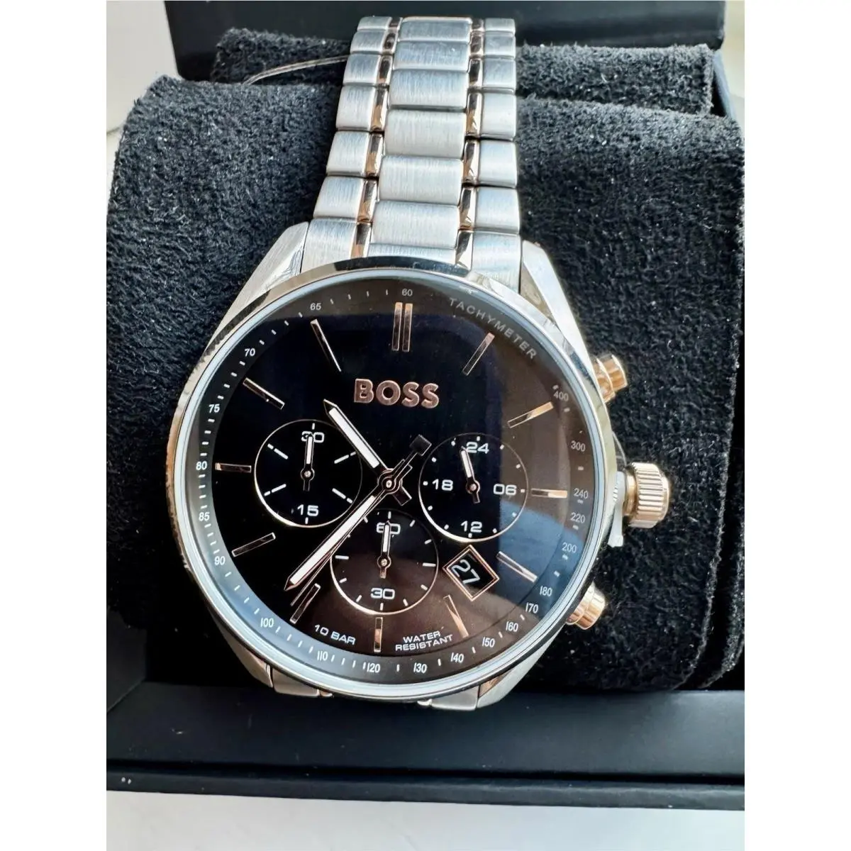 Hugo Boss Two-tone Chronograph Watch 1513819 - Silver Case Rose Gold Accents
