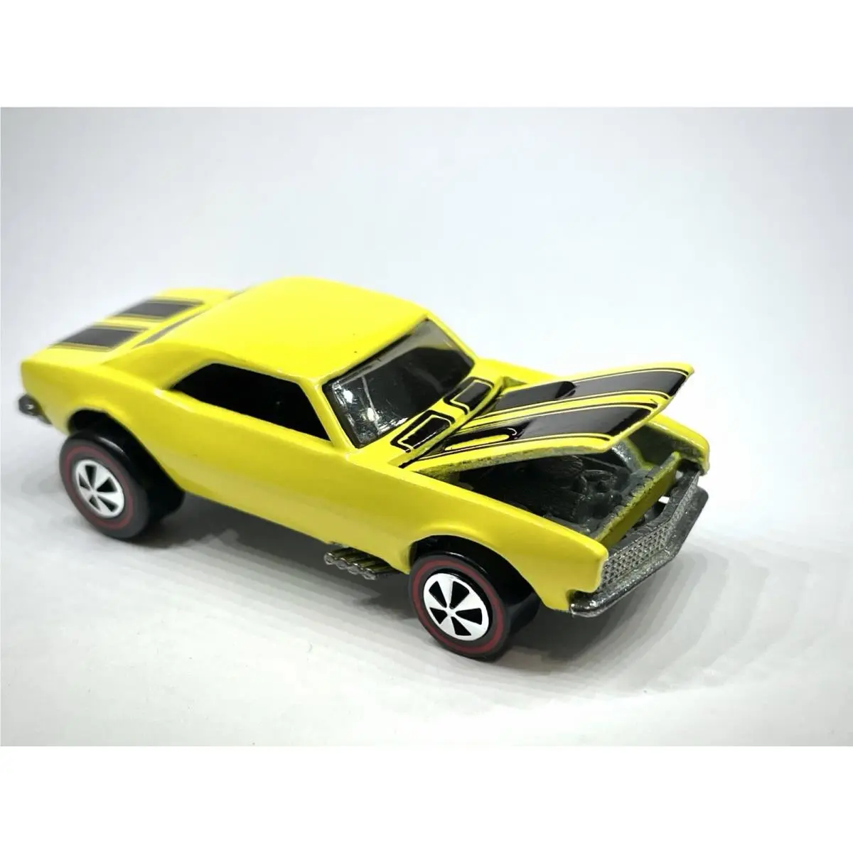 Custom Made Redline Hot Wheels `67 Camaro Gloss Yellow Black Stripes