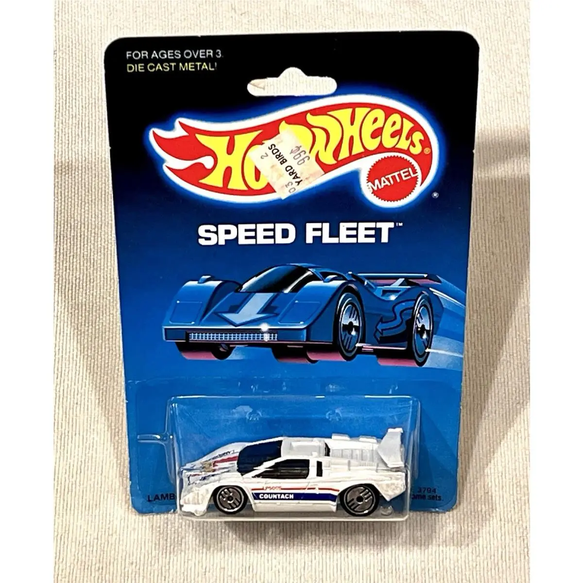 1989 Hot Wheels Speed Fleet Lamborghini Countach LP500S w/ Hood Tampo 3794 Moc