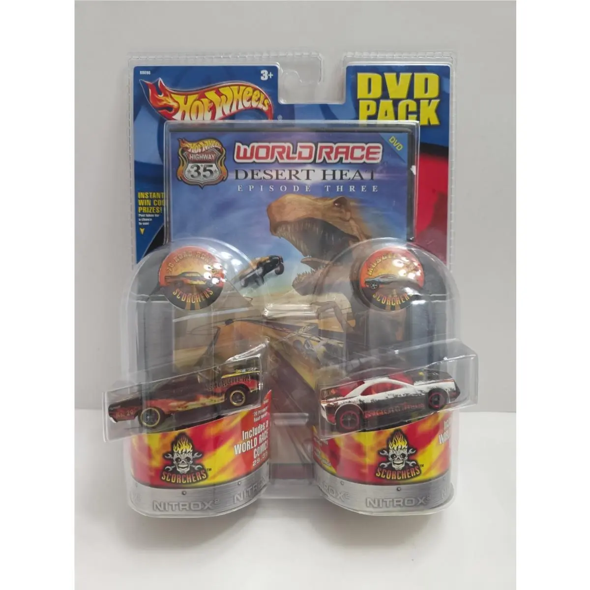 Hot Wheels World Race Highway 35 Dvd Pack Desert Heat- Road Runner/ Muscle Tone