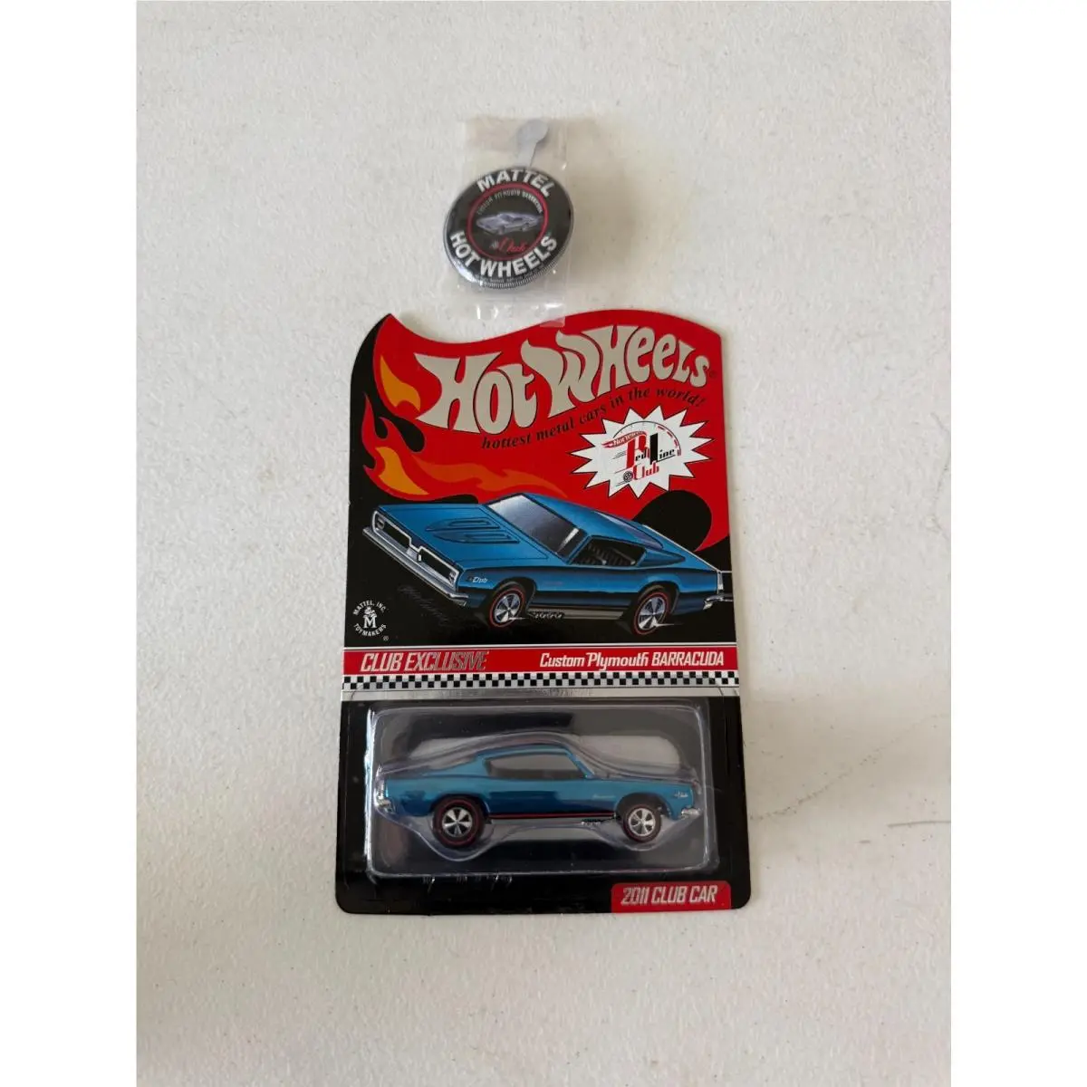 Hot Wheels 2011 Rlc Club Car Blue Custom Plymouth Barracuda W/button CD1