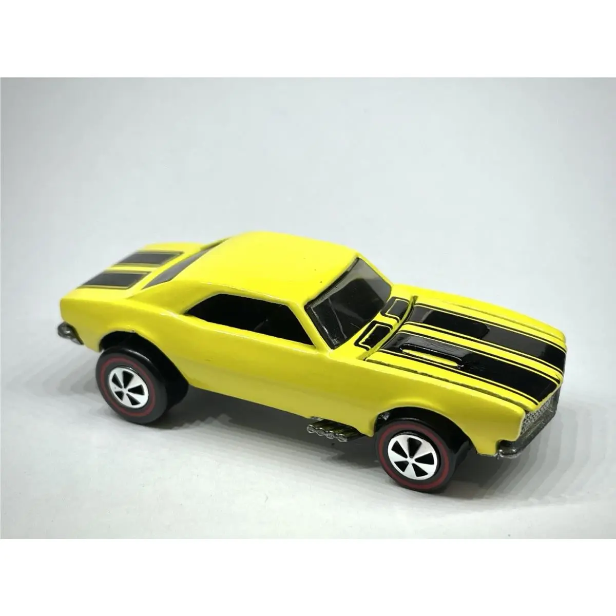 Custom Made Redline Hot Wheels `67 Camaro Gloss Yellow Black Stripes