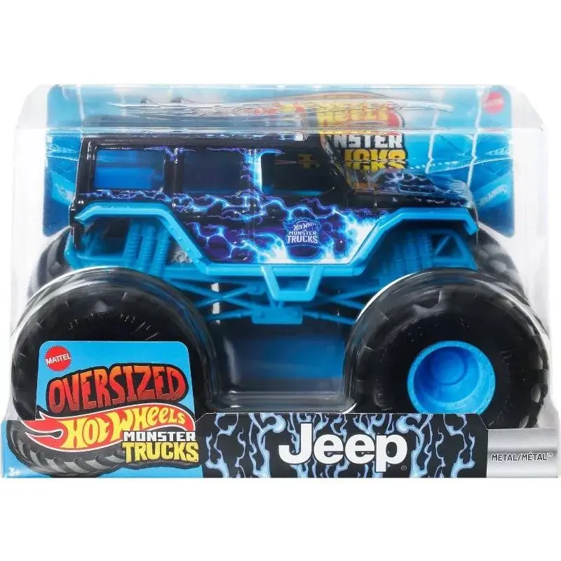 Hot Wheels Monster Trucks Oversized Jeep Diecast Car Blue