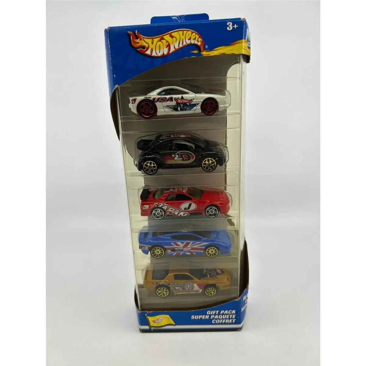 Hot Wheels Flag Flyers Gift 5-Pack Five 1:64 Scale Collectible Die Cast Cars