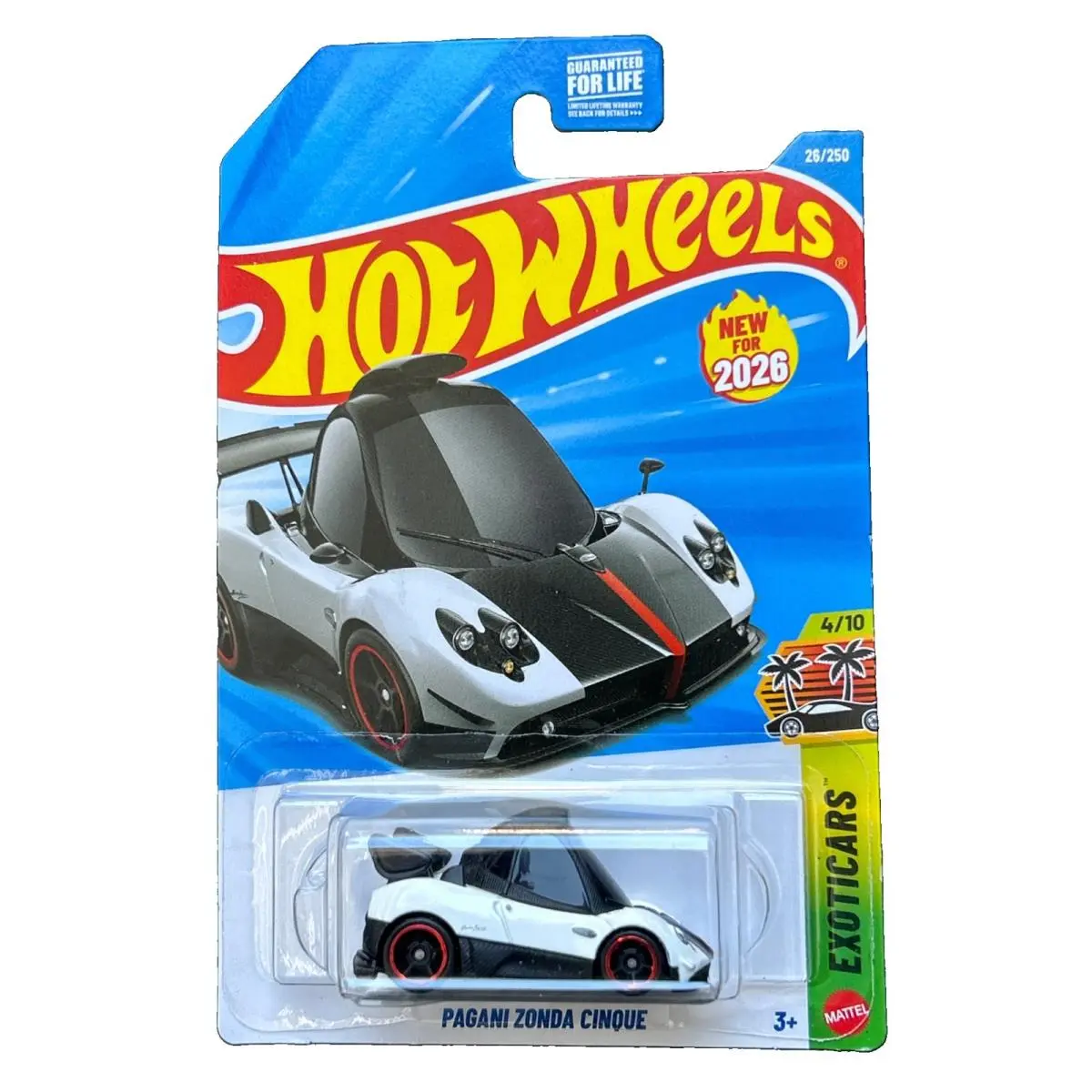 2026 Hot Wheels Pagani Zonda Cinque Exoticars 4/10 White “tooned” For 2026