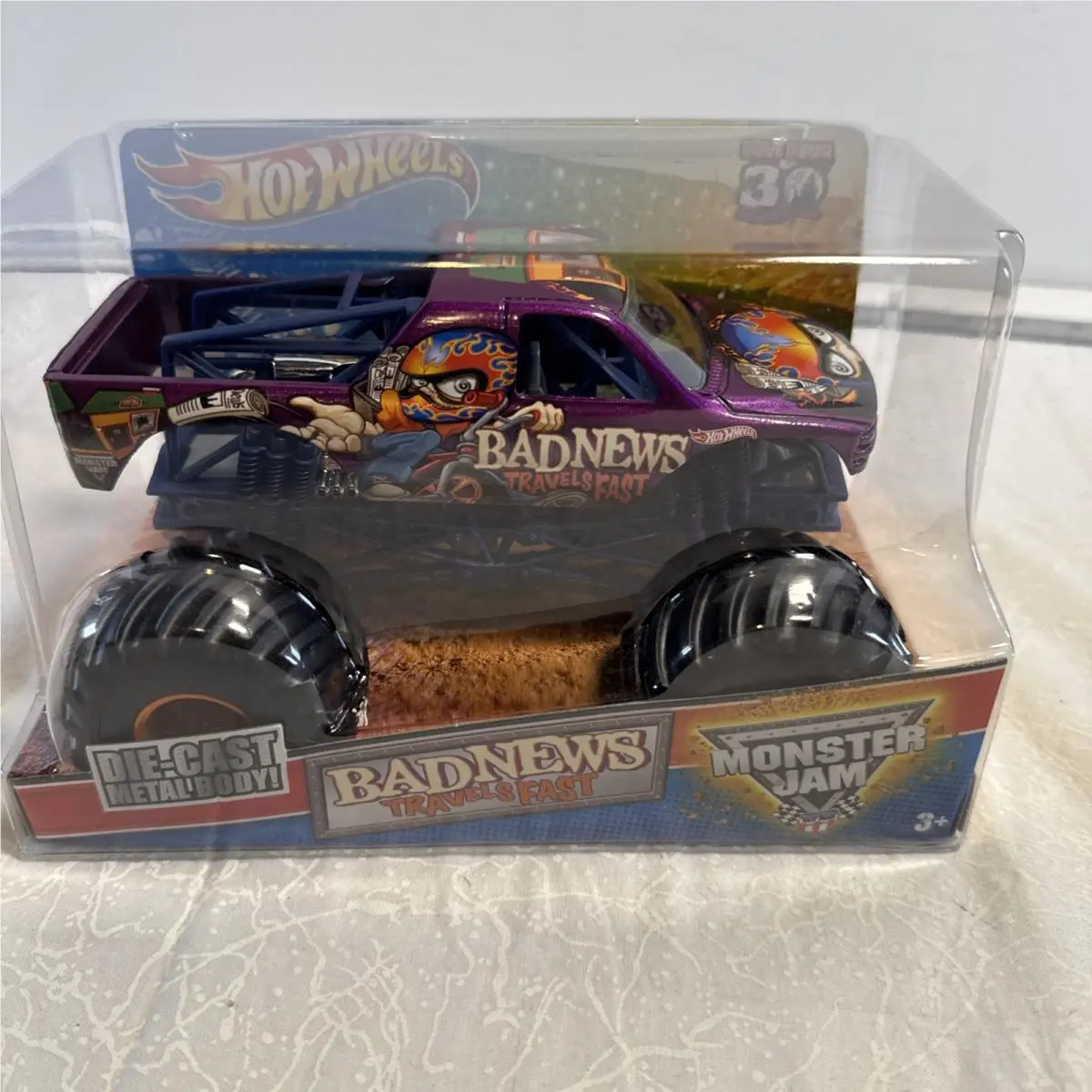 Hot Wheels 30th Anniversary Monster Truck 1/24 Bad News Travels Fast Rare 2012