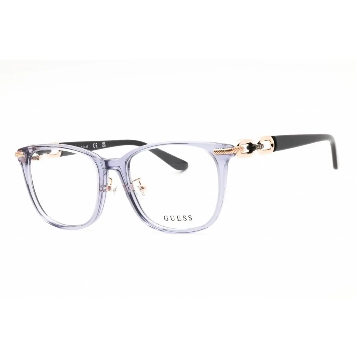 Guess GU50203-D 020 Unisex Square Eyeglasses Grey/black/rose Gold Full Rim