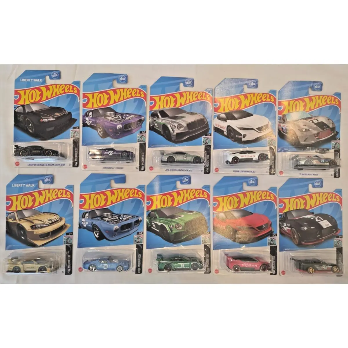 2023 Hot Wheels HW Modified X2 Set OF 5 10 Nissan Silvia Firebird Bentley Mazd