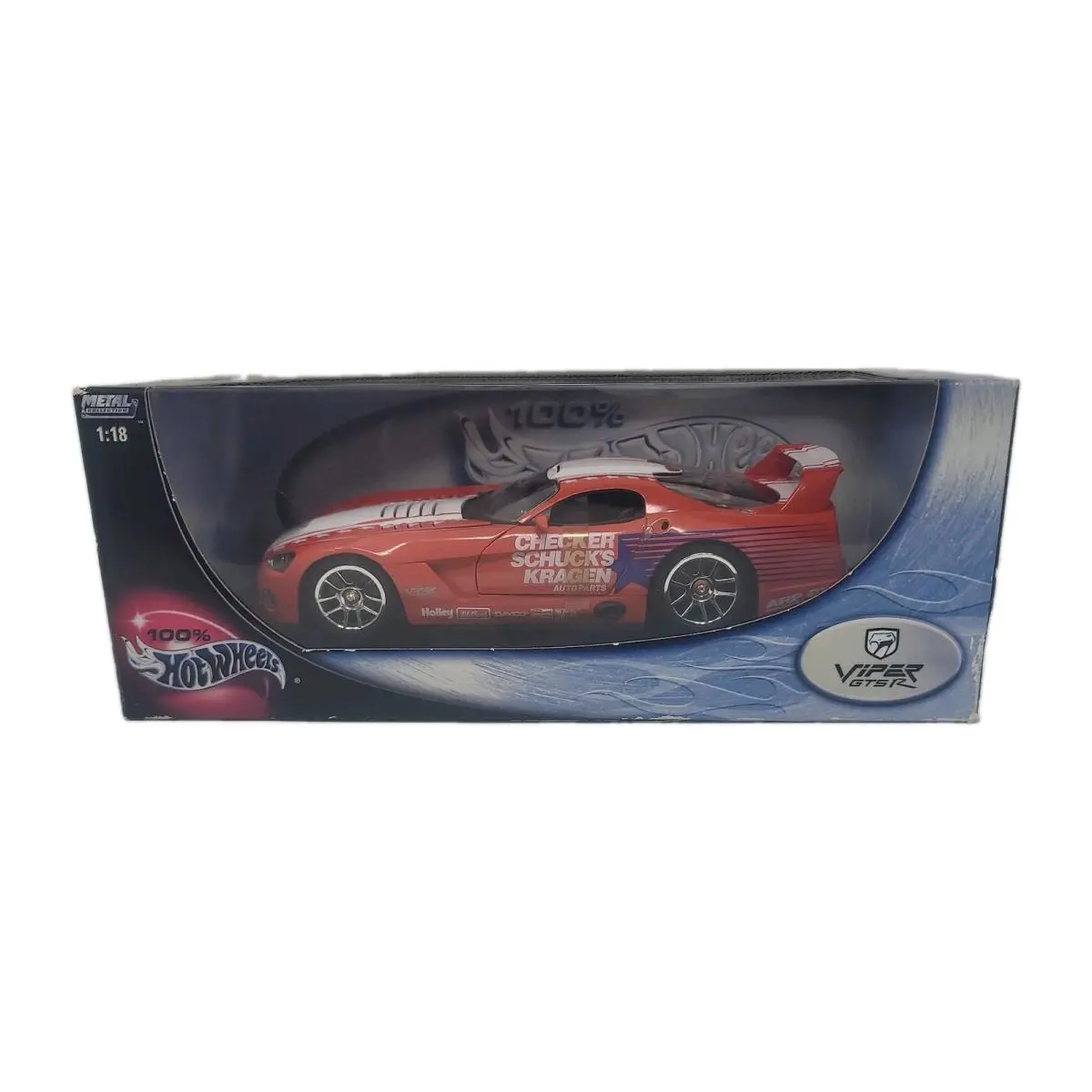 Dodge Viper Gts-r Hot Wheels 1:18 Red White Racing Stripes Die Cast Y2K