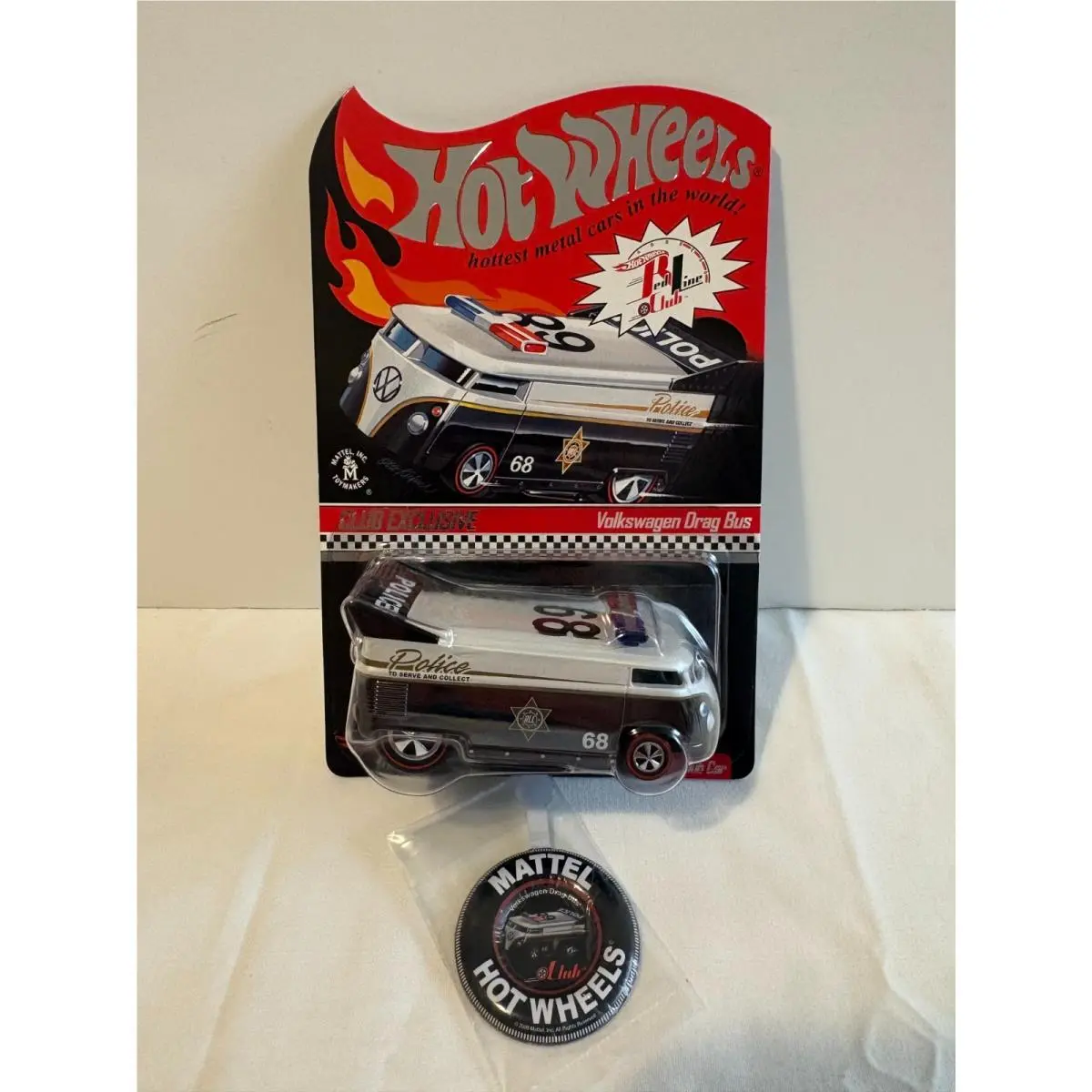 Hot Wheels Rlc 2009 Club Car Volkswagen Drag Bus + Button 02311/04000