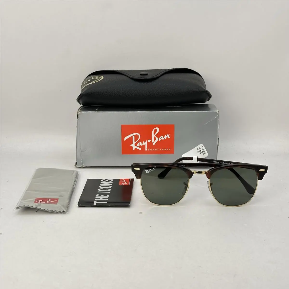 Ray Ban Unisex Clubmaster Classic Polarized Sunglasses RB3016 Red Havana/green by Ray-Ban
