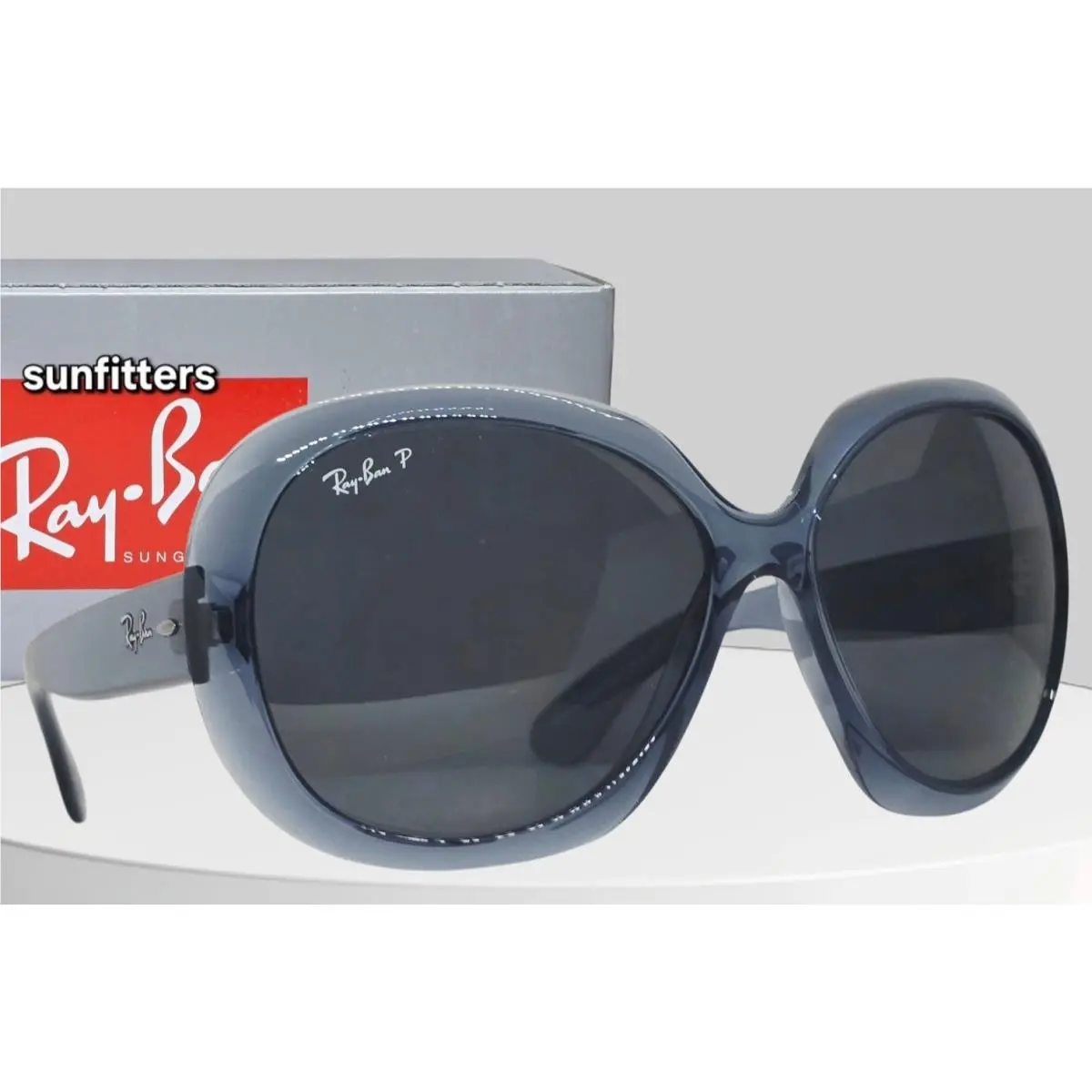 Ray Ban Jackie Ohh II Transparent Blue Polarized Grey RB4098 659281 Sunglasses by Ray-Ban