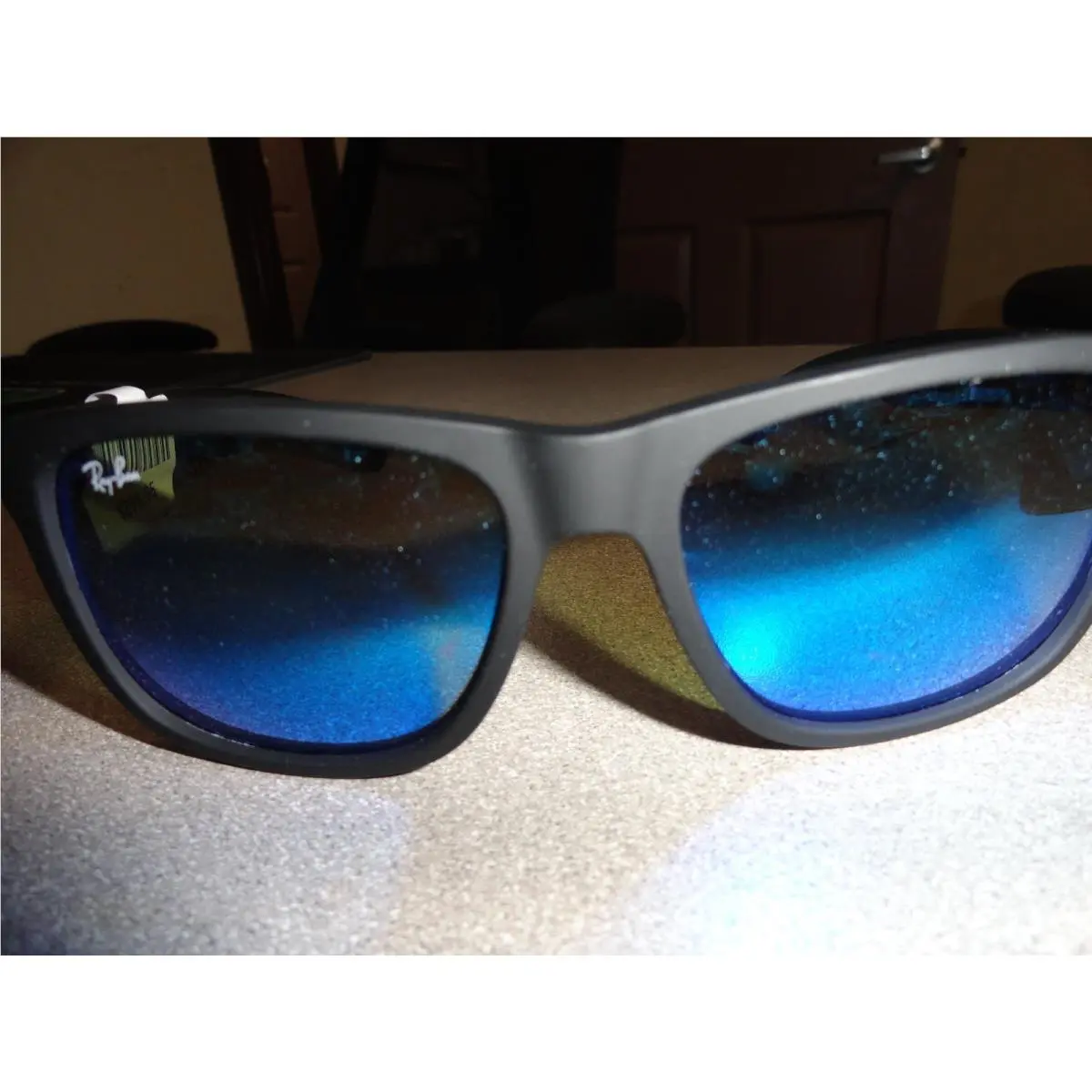 Ray-ban RB4165 Justin Sunglasses Polarized Blue Lens Matte Black by Ray-Ban
