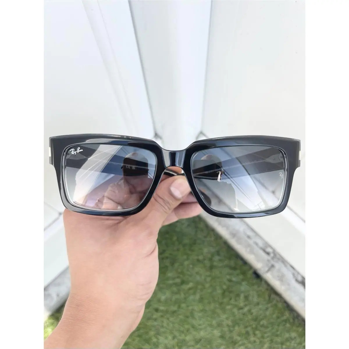 Ray Ban Inverness RB2191 2191 Black Transparent Blue Gray Lens Size 54/18 by Ray-Ban