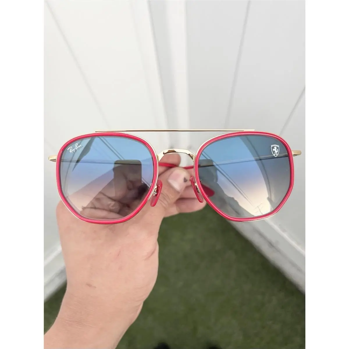 Ray Ban Scuderia Ferrari Marshall RB3748-M 3748 Gold Red Blue Lens 54/21 by Ray-Ban