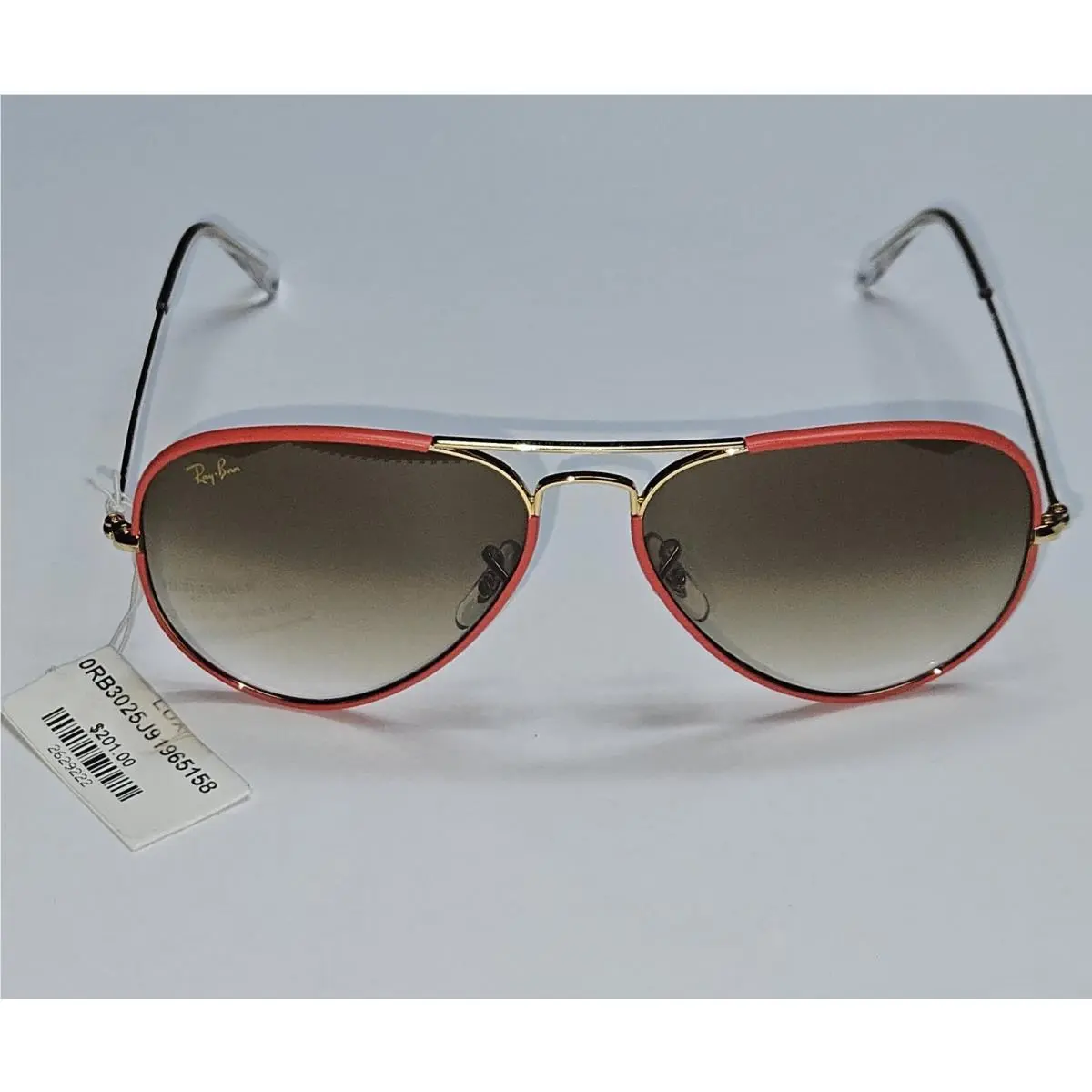 Nwob Ray-ban Aviator RB 3025-J-M Full Color Sunglasses - Red x Gold - 58 14/135 by Ray-Ban