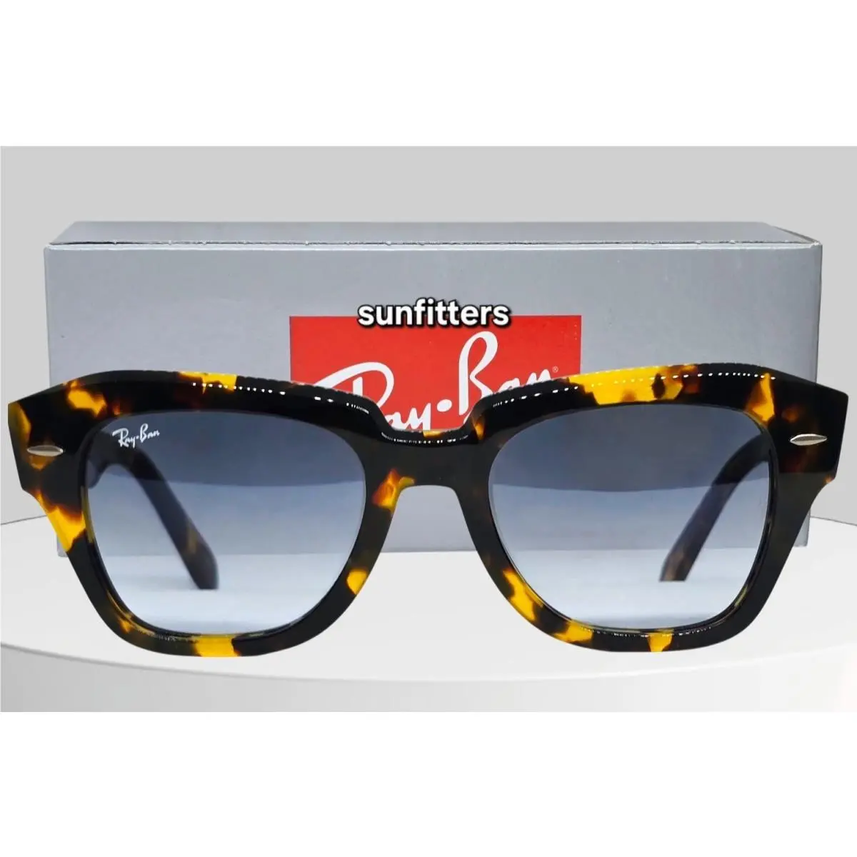 Ray Ban State Street Yellow Havana/blue Gradient RB2186 133286 52 Sunglasses by Ray-Ban