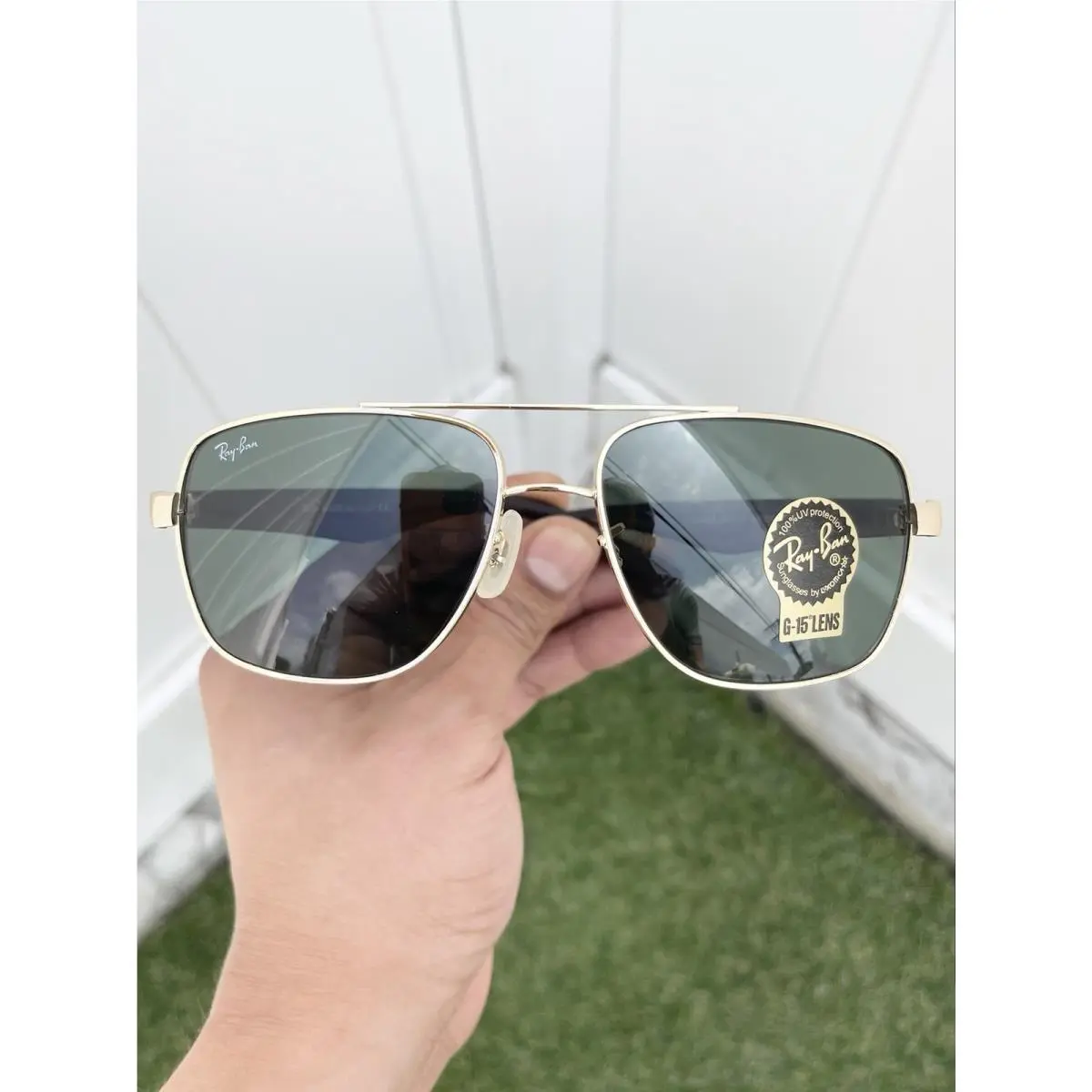 Ray Ban Caravan XL RB3483 3483 Gold Brown G15 Lens Size 66/16 by Ray-Ban