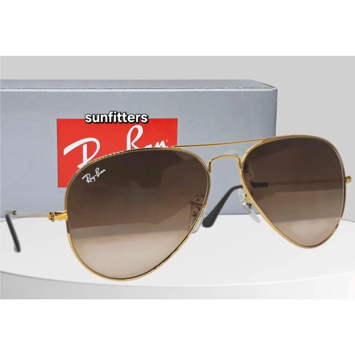 Ray Ban Aviator Metal Bronze/brown-pink Gradient RB3025 9001A5 55 Sunglasses by Ray-Ban