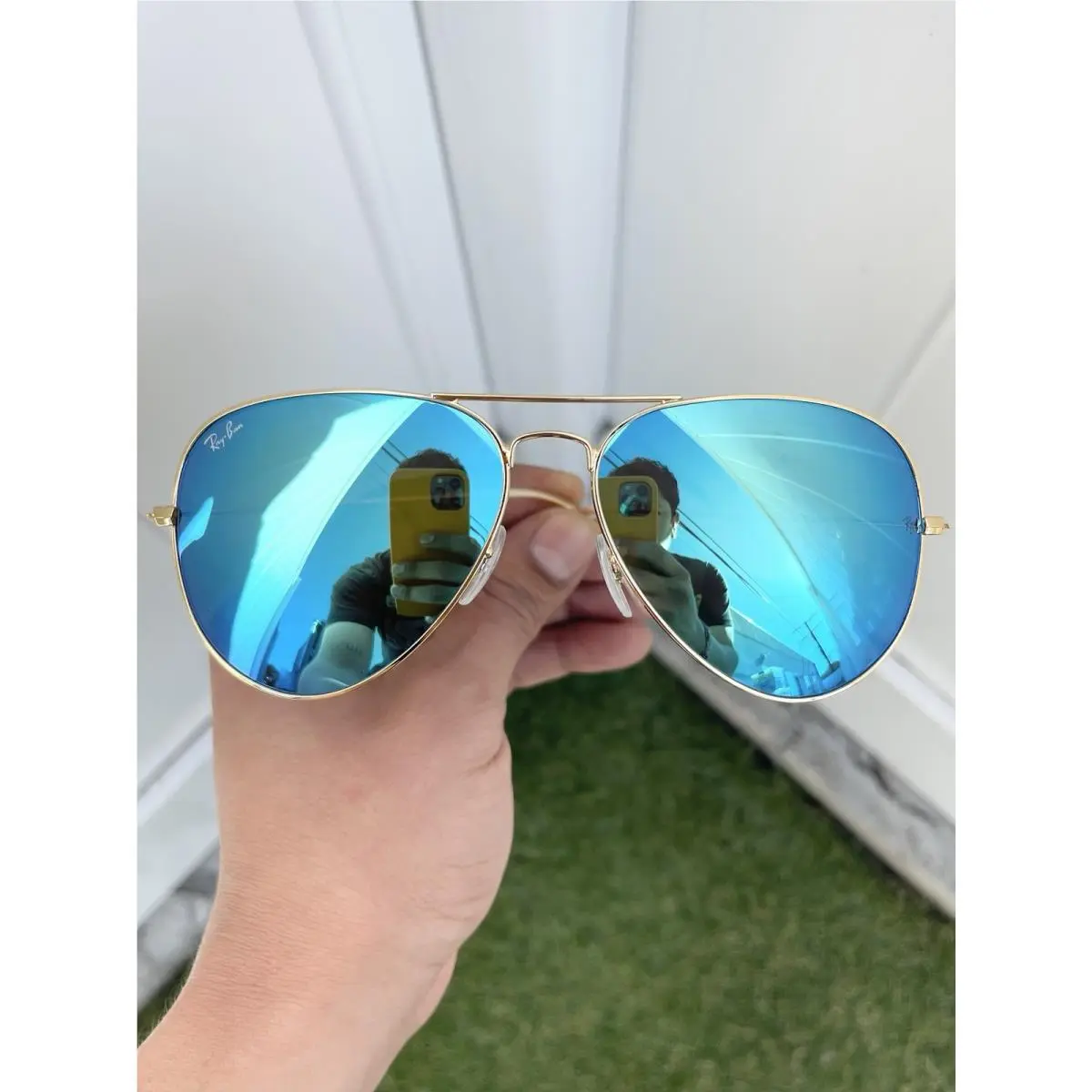 Ray Ban Large Classic Aviator RB3026 3026 Gold Ice Flash Lens Size 62/14 by Ray-Ban