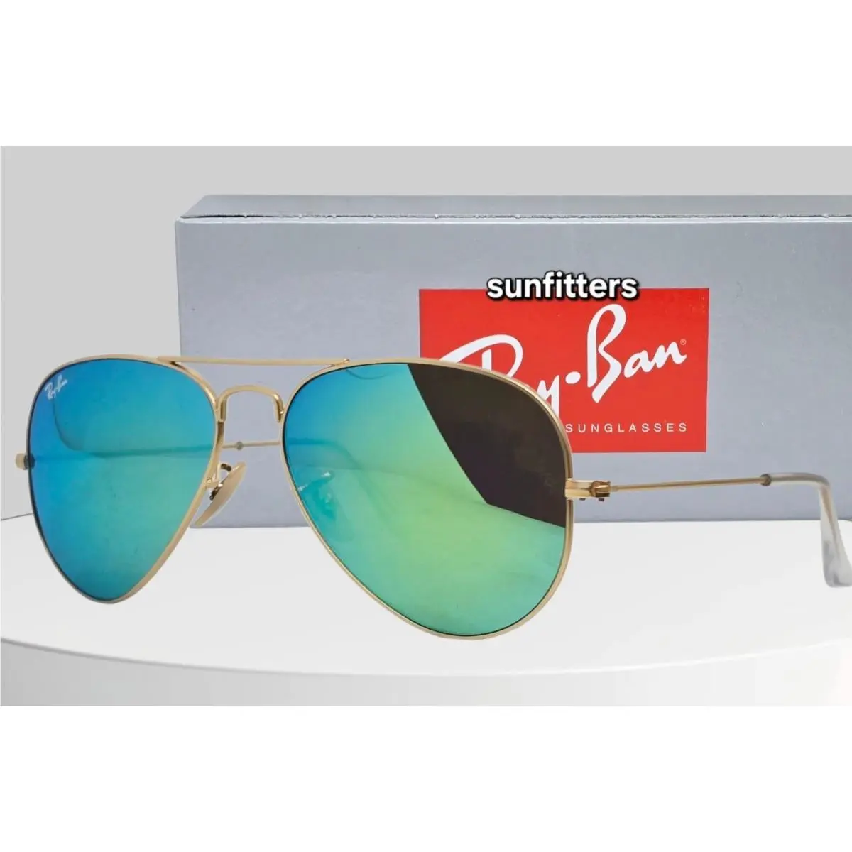 Ray Ban Aviator Flash Matte Gold/green Mirror RB3025 112/19 55 Sunglasses by Ray-Ban