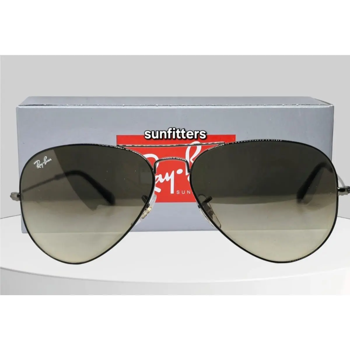 Ray Ban Aviator Metal Havana-gunmetal/brown Gradient RB3025 92700A Sunglasses by Ray-Ban