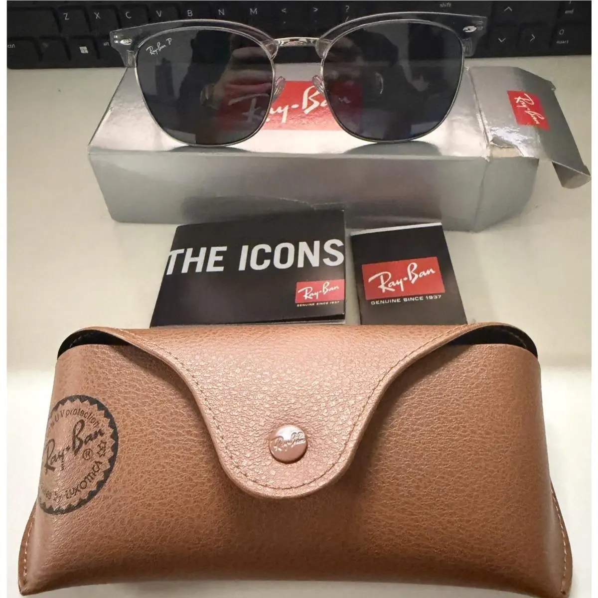 Ray-ban RB 4418D Grey Polarized Lens Transparent Gray Frame Sunglasses by Ray-Ban