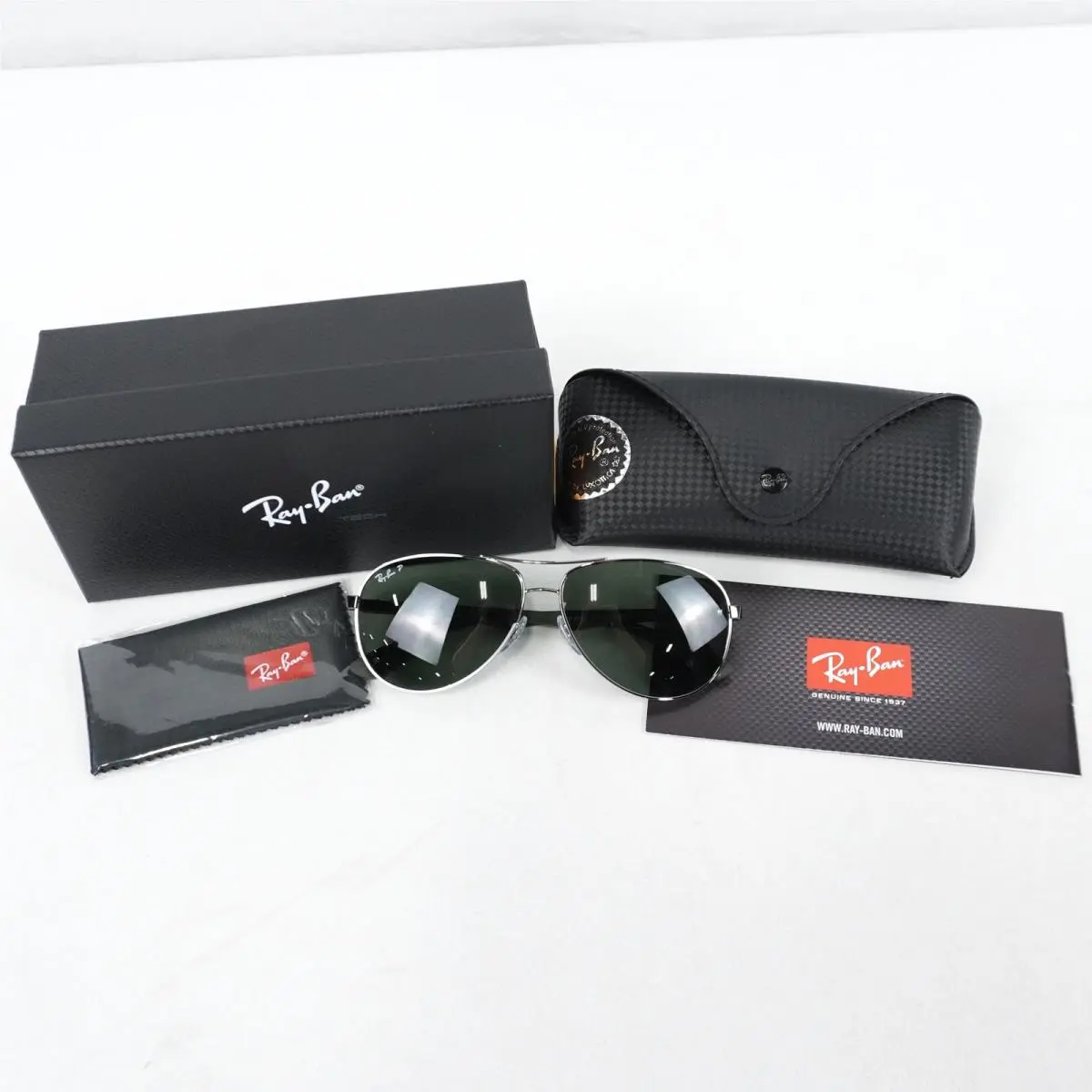 Ray-ban Carbon Fibre RB8313 Sunglasses with Gunmetal Frame Green Lenses by Ray-Ban