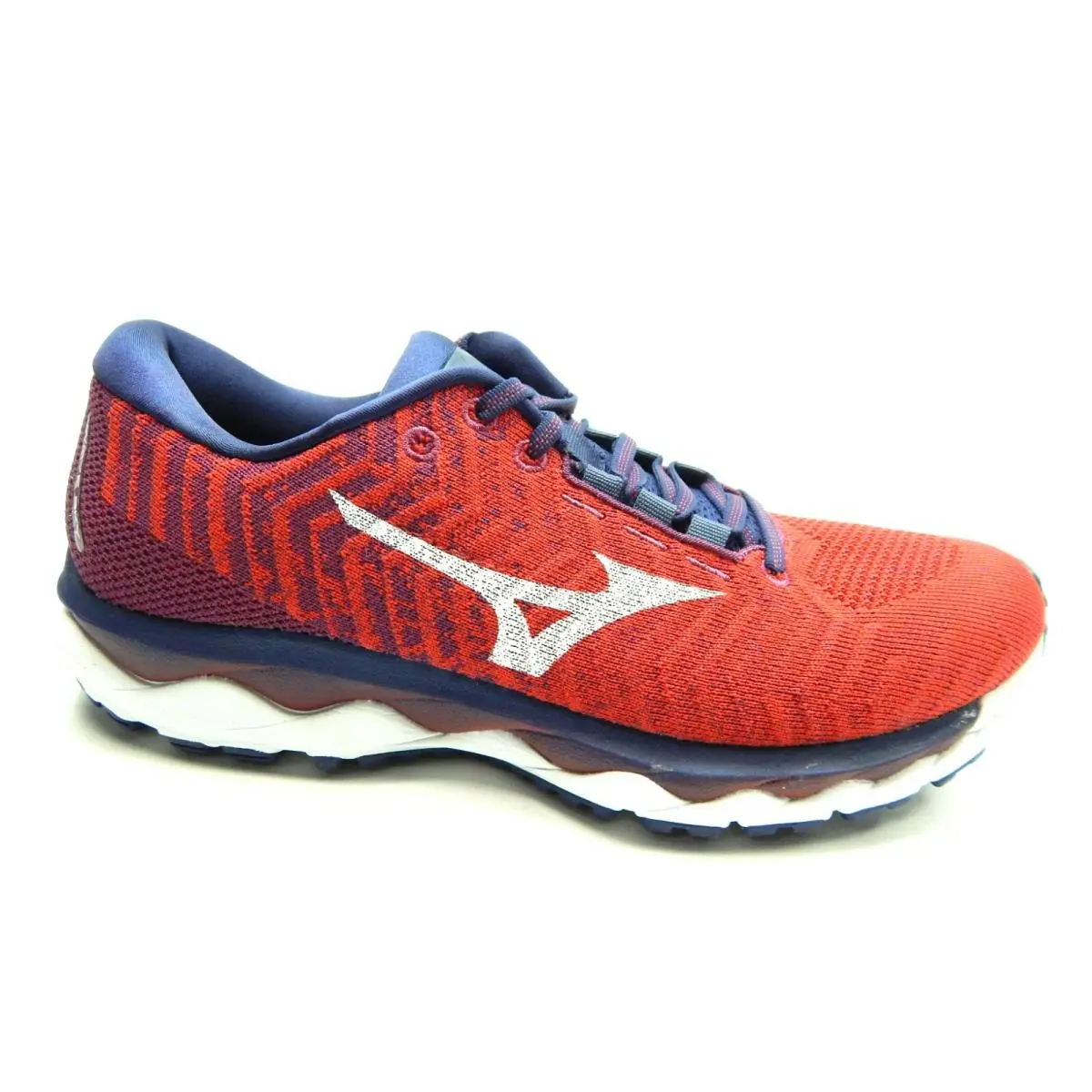 Mizuno Women Wave Sky 3 Waveknit Sneakers Size 6.5 Purple Portion White Shoes