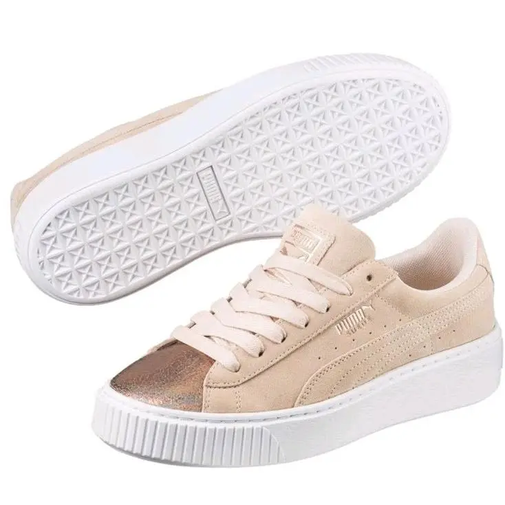 Womens  Suede Platform 366382-03 Fashion Sneaker - Rose Gold Pink by Puma