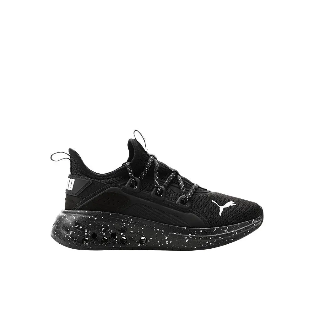Softride Frequence Street Speckle Lace Up Youth Boys Black Sneakers Casual by Puma
