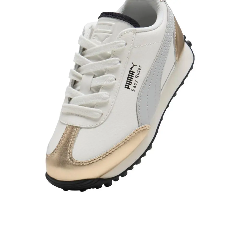 Puma shoes - PUMA Easy Rider Mixed Metals Lace Up  Youth - 40177301 - Gold, White 12
