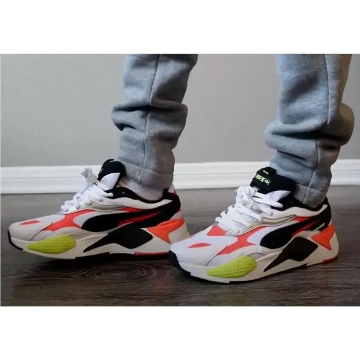 Puma RS-X3 374606-01 Lava Blast Men`s Running Shoes White/black/lava Blast
