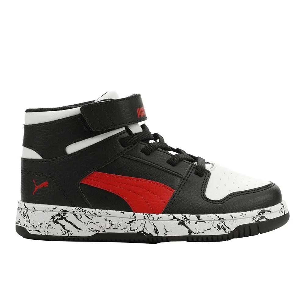 Puma Rebound Layup Rcl Marble Easy On Youth Boys Black Sneakers Casual Shoes 40