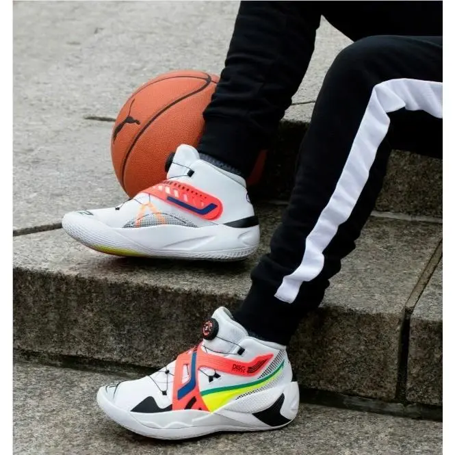 Disc Rebirth Mens Basketball Shoes Multi Color White Size 10 US by Puma