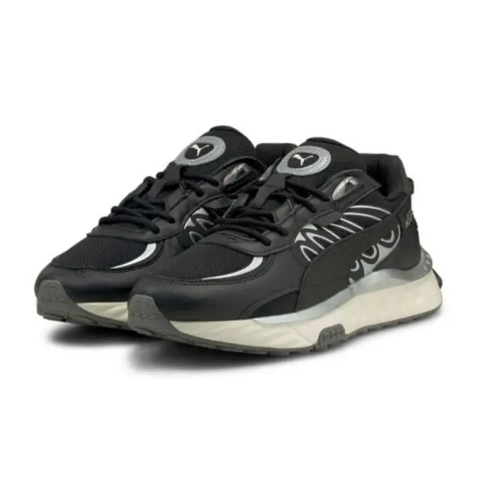 Wild Rider Tecno 381596-02 Lace Up Mens Running Training Shoes - Black by Puma