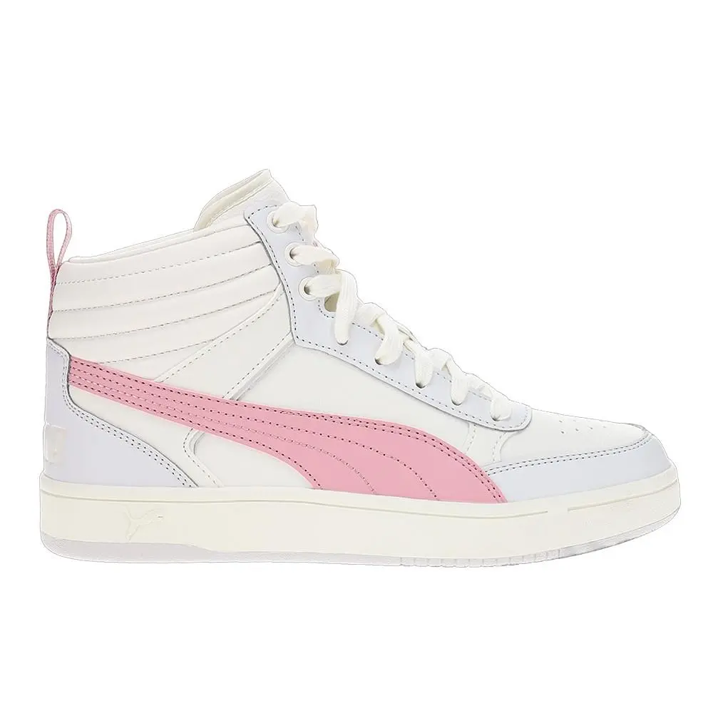 Dribble Mid Lace Up Womens Off White White Sneakers Casual Shoes 40649401 by Puma