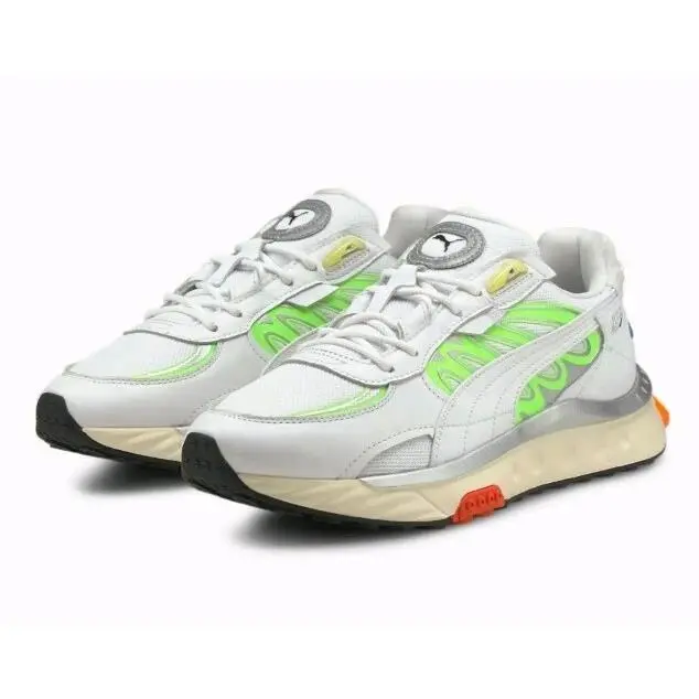 Puma Wild Rider Tecno 381596 03 Men`s Running Shoes White/green/multicolor